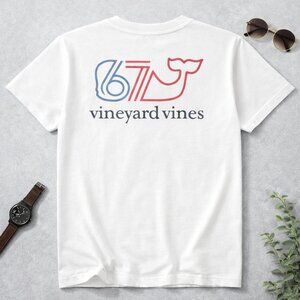 Vineyard Vines 67 Retro Whale Logo White Graphic Tee